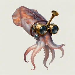 a profile picture of a squid with steampunk googles, by ROSS tran, 4k