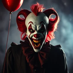 vampire clown in a style of 9 0's horror movie