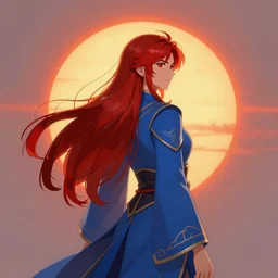 crimson and azure become as the sun; detailed, best on artstation, epic, masterpiece