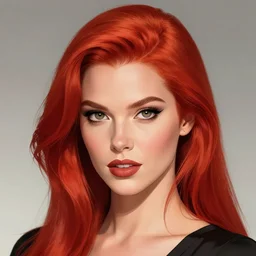 a woman with red hair, comic art by david aja