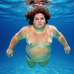 a colorful portrait photograph of fat divine underwater, 1 9 9 0 s, taken by martin parr, saturated colour photo, high definition, 8 k