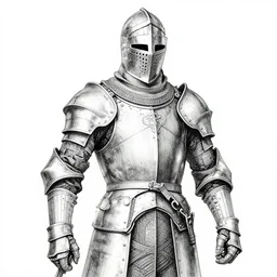 line draw black pen high detail knight, art style by drew struzan, joseph christian leyendecker & ernie barnes