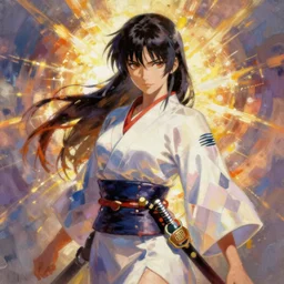 oichi from sengoku basara ,samurai warriors in the paintetly style of WLOP yasutomo oka artgerm brush stroke oil painting imagine fx artstation