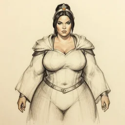 milt kahl sketch of thick and curvy victoria justice as princess padme from star wars episode 3