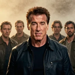 sylvester stallone in real life, face centered portrait of sylvester stallone, confident, fog, rain, volumetric lighting, beautiful, golden hour, sharp focus, ultra detailed, cgsociety by leesha hannigan, ross tran, thierry doizon, kai carpenter, ignacio fernandez rios, noir art house, 4 k, 3 5 mm, fujifilm