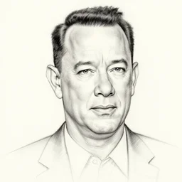 linework preliminary drawing of tom hanks, by mark smith