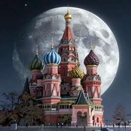 Moscow City on the Moon, by Makoto Shinkai and Thomas Kinkade, science fiction matte painting, trending on cgsociety and unreal engine，light effect，highly detailed，very beautiful, super wide angle，