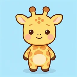 character Chibi version of jiraffe cute