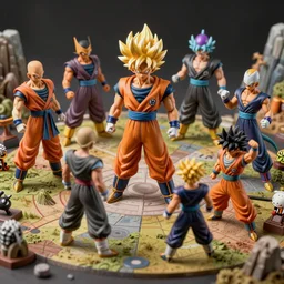 a dragon ball miniatures wargame Photorealistic HD 8k highlights and shadow detailed High Resolution