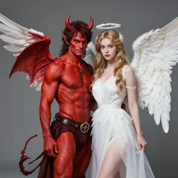 Combination of devil and angel, professional photography