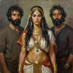 portrait a female shaman goddess warrior, oil on canvas, by jeffrey catherine jones and enki bilal and winslow homer