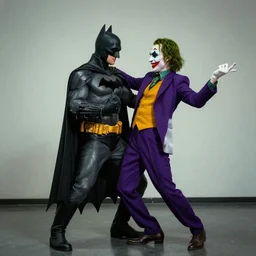 batman and the joker dancing together