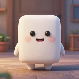 cute marshmallow man's movie shot from the pixar movie, detailed, depth of field, High definition, 8k, depth of field, octane render, artstation