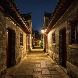 view of an alley in china / taiwan at night