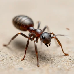 macro of a mechanical ant