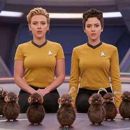 Scarlett Johansson and Tribbles, Tribbles and more Tribbles in a scene in the next Star Trek movie