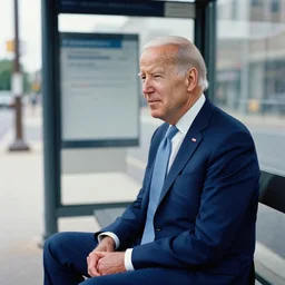 color film still of joe biden sitting at a bus stop in the film forrest gump 1 9 9 4, grinning, wearing white suit