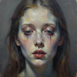 surreal aesthetic nightmare dream face memory amnesia impasto oil painting