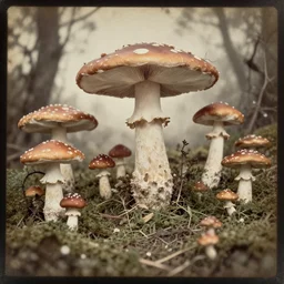 Beautiful Victorian Photograph of a fantasy mushroom landscape
