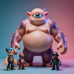 hyperrealistic rendering, fat smooth cronenberg flesh monster d & d displacer beast by donato giancola and greg rutkowski and wayne barlow and zdzisław beksinski, eyeballs, lightning, magic runes, product photography, action figure, sofubi, studio lighting, colored gels, colored background