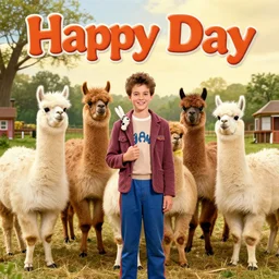 advertisement for the show happy days but with llamas