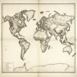 an old map of the world with intricate details, by j. b. harley