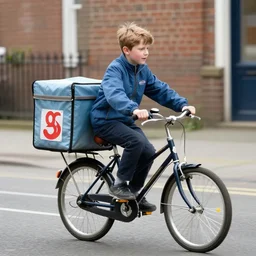 karl pilkington as a boy on his bike delivering newspapers