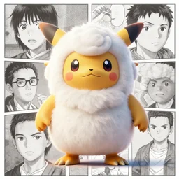 a psy type pokemon woolly :: by beeple by Raffaello Sanzi and Chao Teng Zhao :: centered,pixar and dremwork artstation, smooth, sharp focus, octane render, 3d:: overlay composition Yoji Shinkawa and Hyung-tae Kim