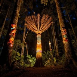 ayahuasca art forest at night