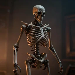 skeletor, moody lighting, shallow depth of field,