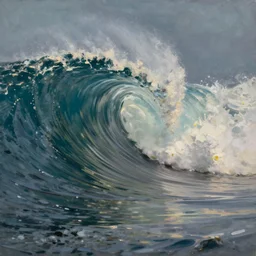 a pictureque wave, cinematic lighting, detailed oil painting, hyperrealistic, 8k