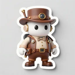 a sticker of a cartoon cthulhu dressed as a steampunk gentleman