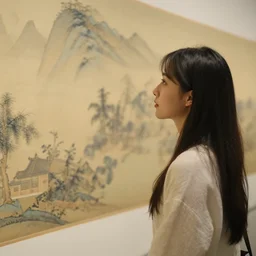 The beautiful young woman is taking in everything she sees as if it's the first time she's ever experienced it, artwork by Zhang Zeduan on artstation