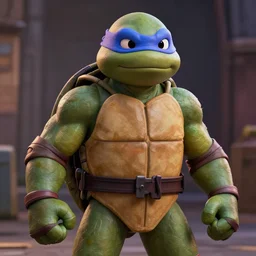 donatello from the teenage mutant ninja turtles movie, 1 9 9 0 s, friendly, high detailed, octane render