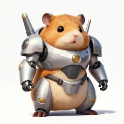 a large anthropomorphic hamster shaped mecha by paul lehr and moebius