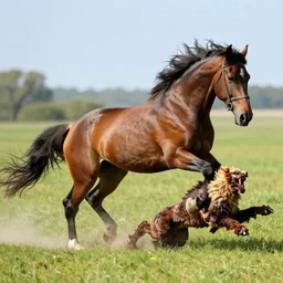 horse trampling griffin