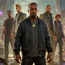 highly detailed portrait kanye west posing gta v stephen bliss unreal engine fantasy art by greg rutkowski loish rhads ferdinand knab makoto shinkai lois van baarle ilya kuvshinov rossdraws tom bagshaw global illumination radiant light detailed intricate environment