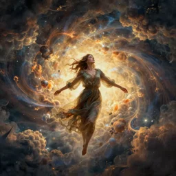 a woman falls into a dream within a dream within a dream within a dream within a dream, alex grey, fractal, surreal art