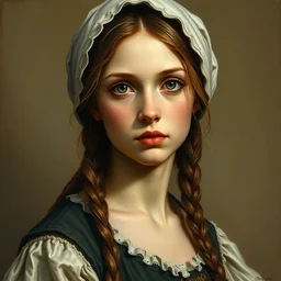 portrait en bust of irish peasant girl, traditional corsican, perfect detailed proportional eyes, intricate, highly detailed, artstation, illustration, jurgens, rutkowski, bouguereau