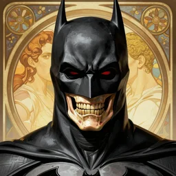 skeletor as batman, incredibly detailed face, true anatomy, art by artgerm and greg rutkowski and alphonse mucha