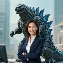 epic professional digital portrait art of Godzilla  👩‍💼😉,best on artstation, cgsociety, wlop, Behance, pixiv, astonishing, impressive, outstanding, epic, cinematic, stunning, gorgeous, concept artwork, much detail, much wow, masterpiece.