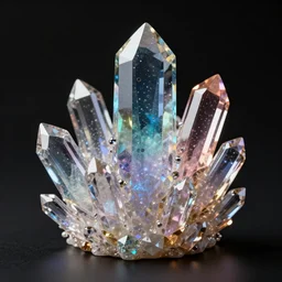 material study, photo realistic crystals and games, beautiful, colorful, sharp focus, highly detailed, black background