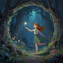 a girl open a portal to a fantasy universe, by moebius a try ghaila, Trending on artstation