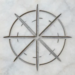 complicated complex magical galdrastafir / sigil. engraving symbol on marble, straight and smooth lines