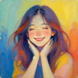 an painting that give you happy mood in every color