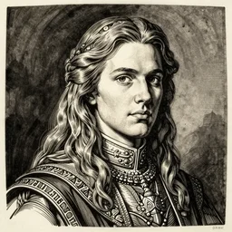 woodblock portrait of new ambassador of the north european empire, beautiful details, artstation, watercolor and ink artwork by sawaki takeyasu