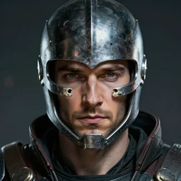 henry cavill as a realistic scifi cyberpunk knight, closeup portrait art by donato giancola and greg rutkowski, realistic face, digital art, trending on artstation, skull helmet, symmetry!!!