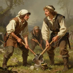 depiction of native americans and pilgrims working together, illustration by mandy jurgens and william adolphe bouguereau, artgerm, 4 k, digital art, surreal, highly detailed, artstation, digital painting, concept art, smooth, sharp focus, illustration by mandy jurgens and william adolphe bouguereau