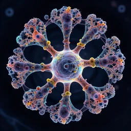 biological fractal electron microscopy colorized hyperrealistic giger 8 k