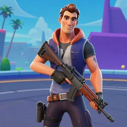 a screenshot of a player with an orson welles skin in fortnite ( 2 0 1 7 ), citizen kane public event in fortnite
